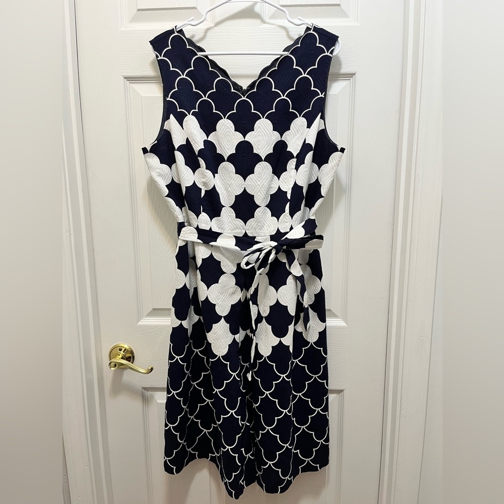 Talbots blue and white Dress size 16